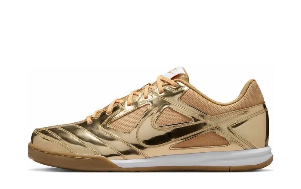 Size 7.5 Nike Gato LV8 Metallic Gold Gum Bottom Futbol Soccer Swoosh IB3566-700